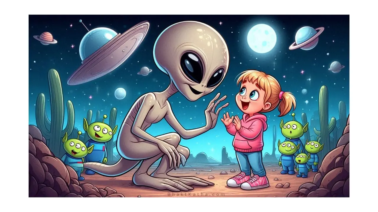 alien friend meet a earth girl