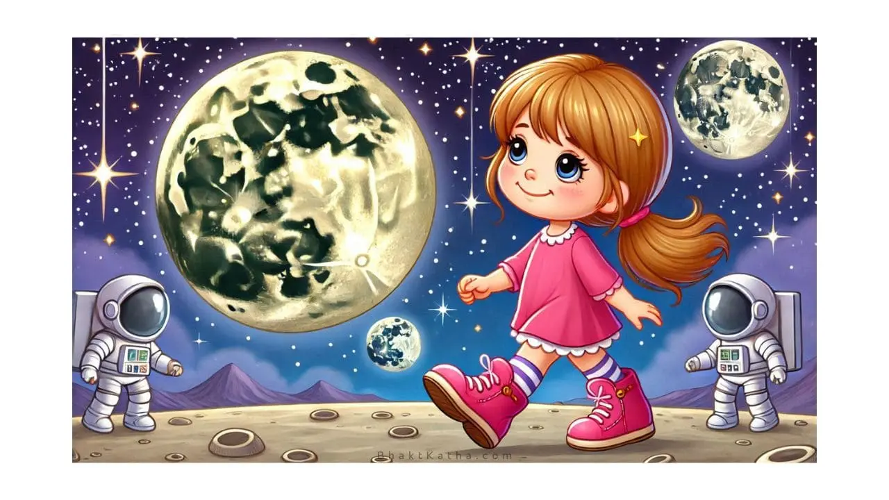 a girl on moon