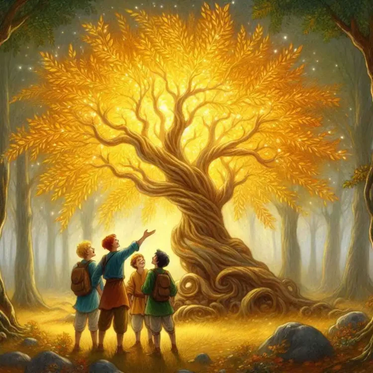 gold tree and four boys hindi kahani