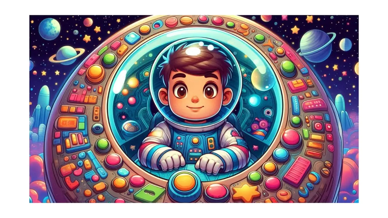 a boy in space