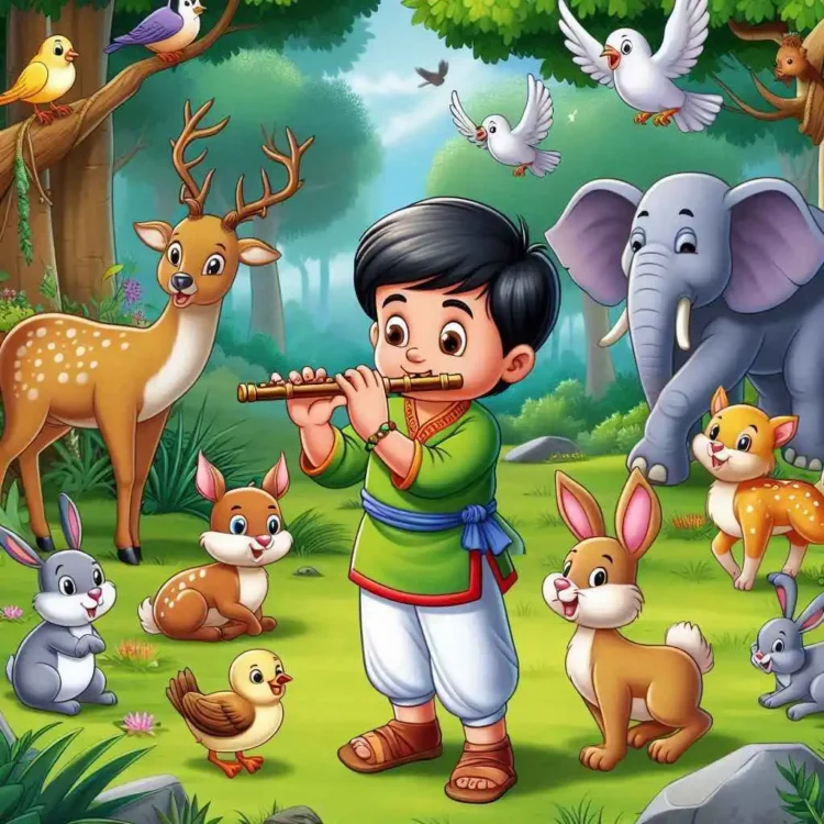 magical flute kids story hindi