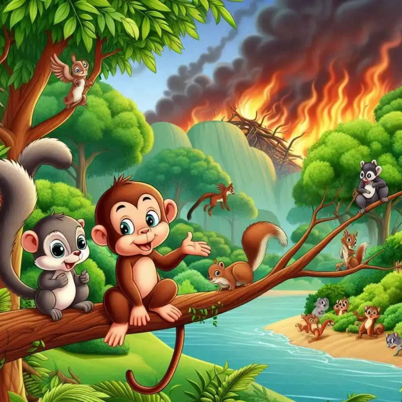 monkey clever squirrel Friendship Moral Stories 